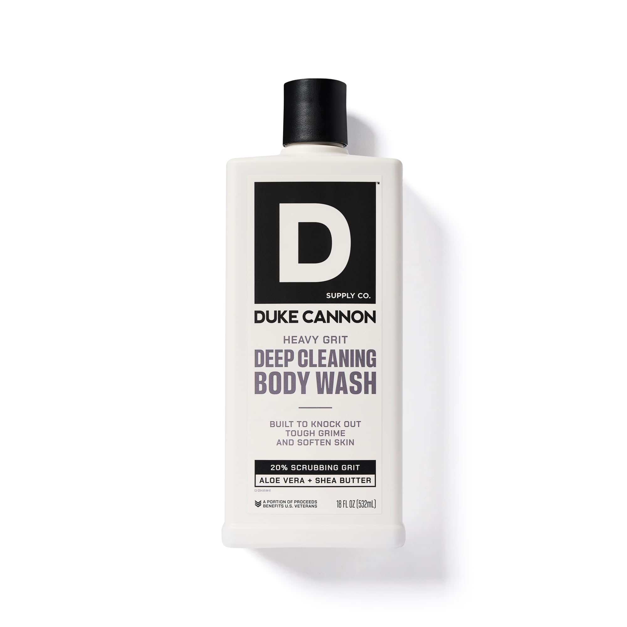 Duke Cannon Heavy Grit Body Wash pour demonstrates easy controlled dispense.