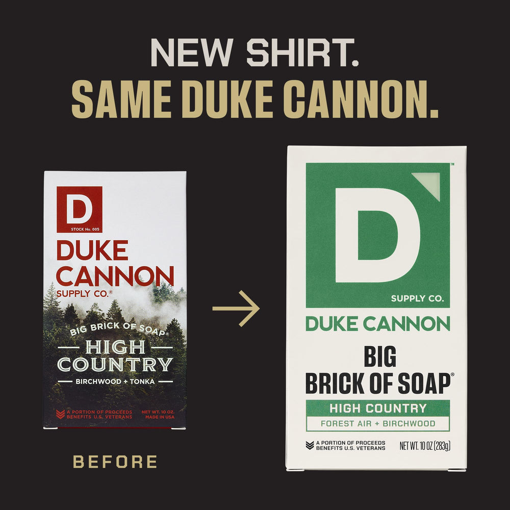 Duke Cannon triple-milled soap offers rich lather and lasting scent in a 10 oz bar.