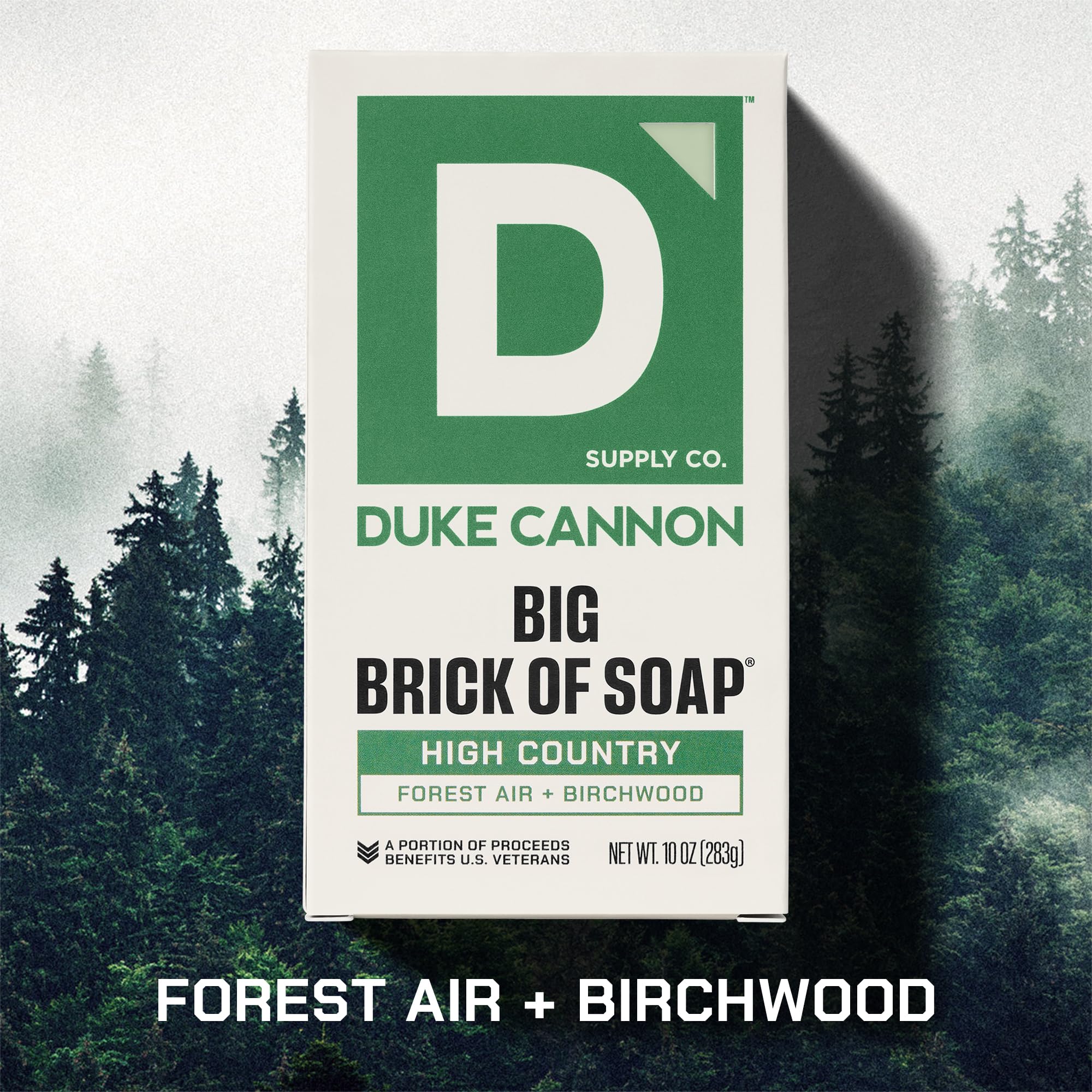 Duke Cannon High Country rugged packaging highlights durable, travel-friendly design.