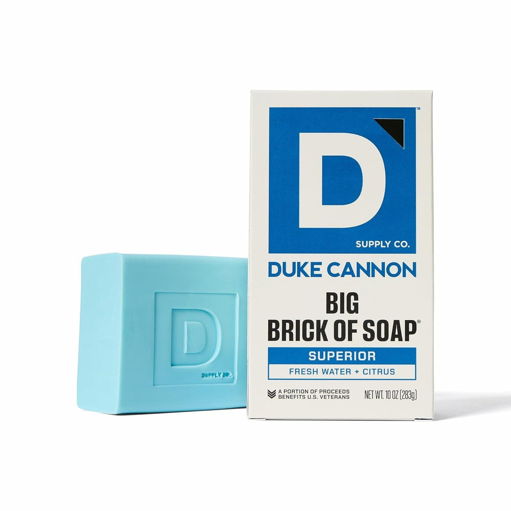 Duke Cannon Midnight Swim bar packaging showcases outdoor-inspired freshness.
