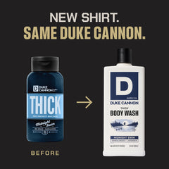 Duke Cannon Midnight Swim rich lather foam for deep cleaning.