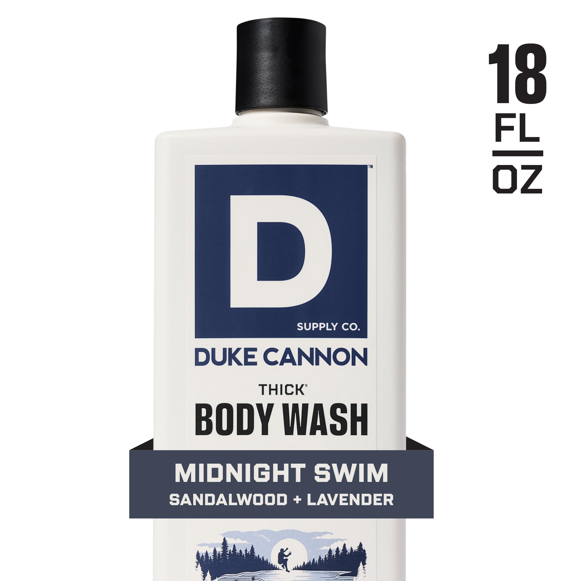 Duke Cannon Midnight Swim sandalwood lavender fragrance for a masculine scent.