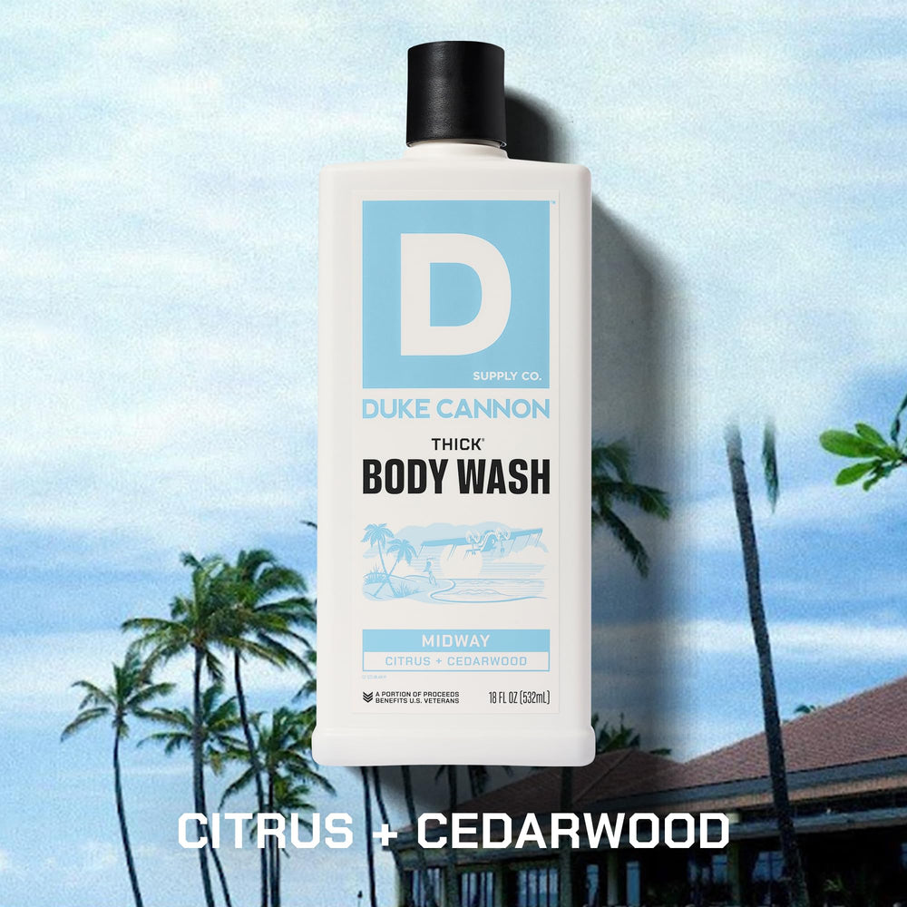 Duke Cannon Midway lather foam highlights rich, moisturizing cleanse