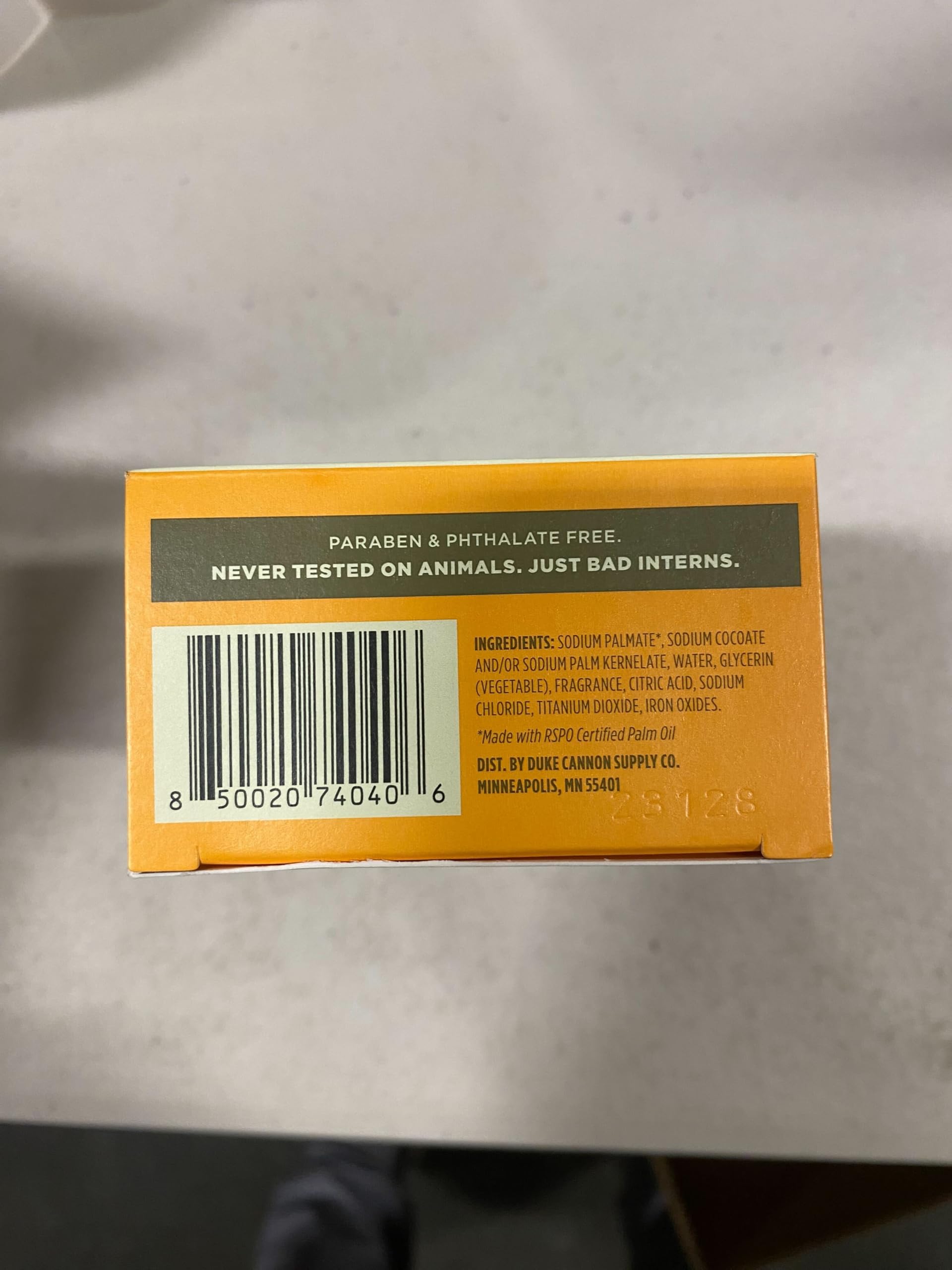 Military-grade pouch protects the soap during travel.
