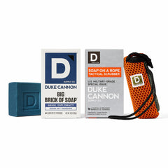 Duke Cannon Naval Diplomacy big brick of soap cleanses skin with a bold, fresh scent.