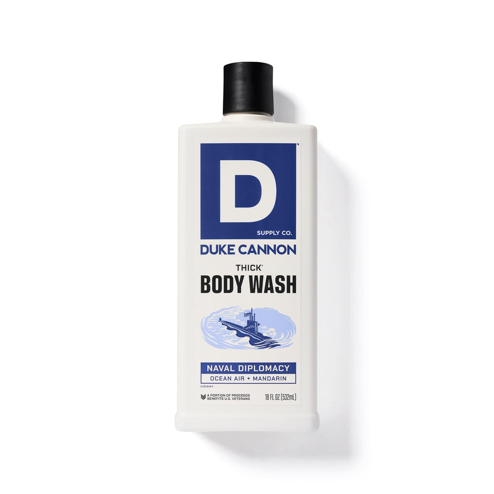 Duke Cannon Naval Diplomacy mineral-enriched gel suited to quick showers
