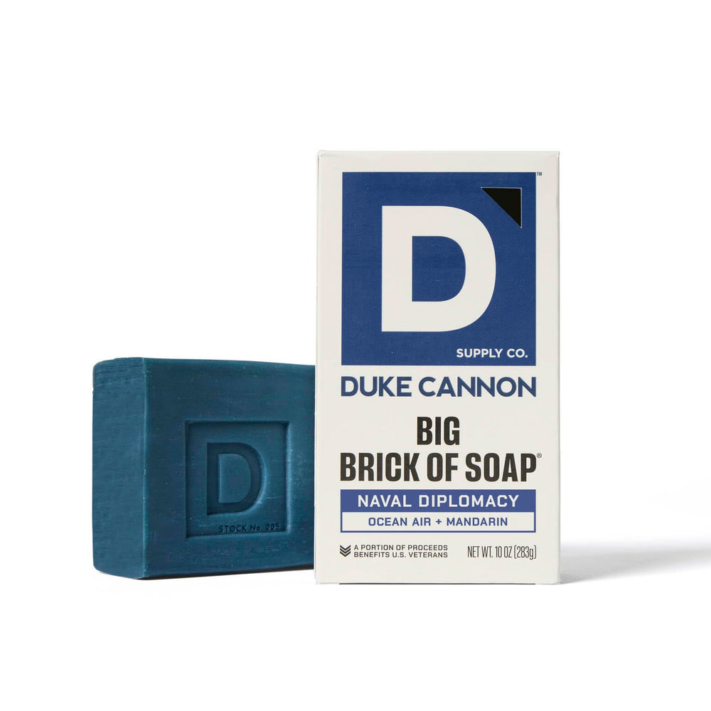 Duke Cannon Naval Diplomacy packaging honors military heritage and bold scent.