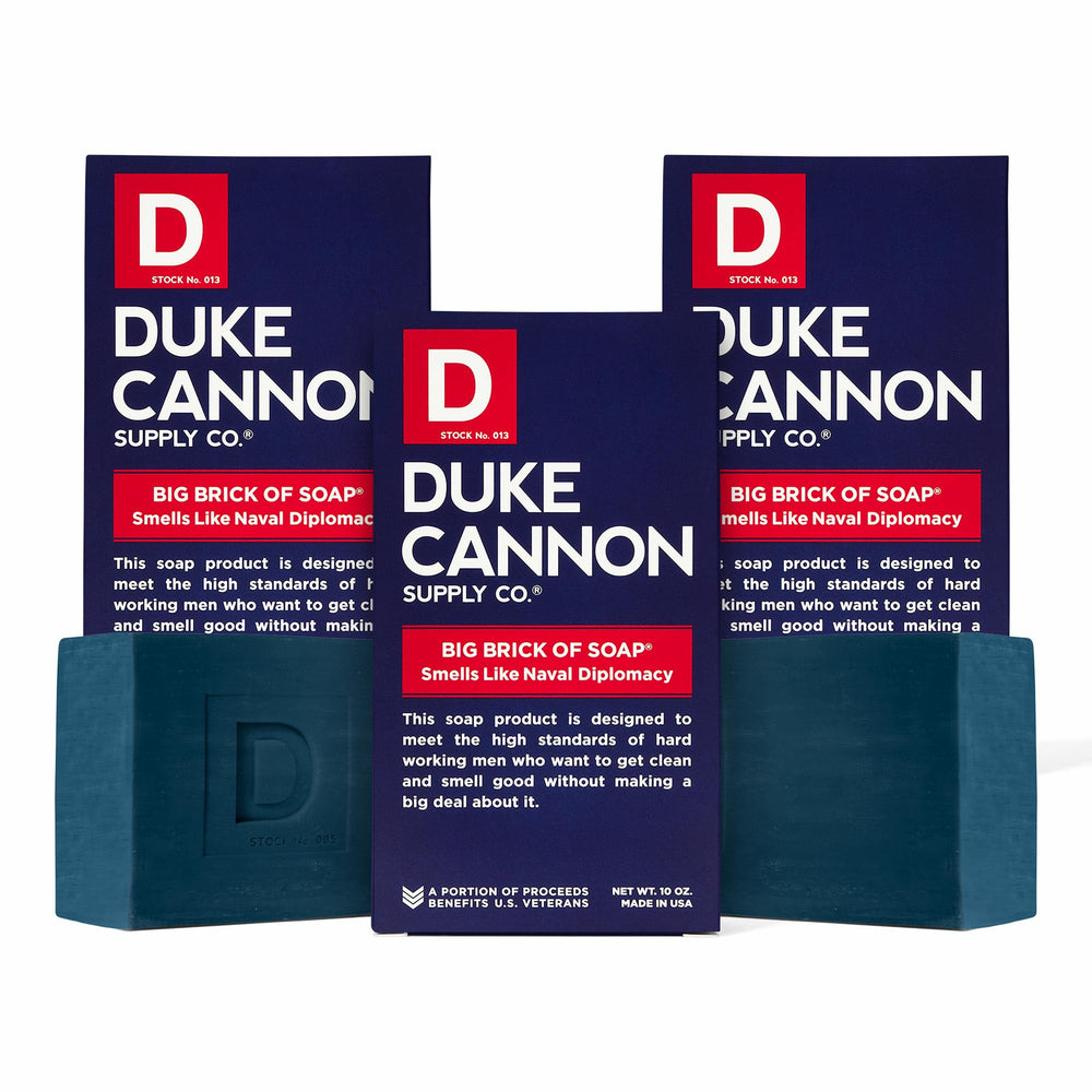Duke Cannon Naval Diplomacy soap bar with rugged ocean scent for daily cleansing