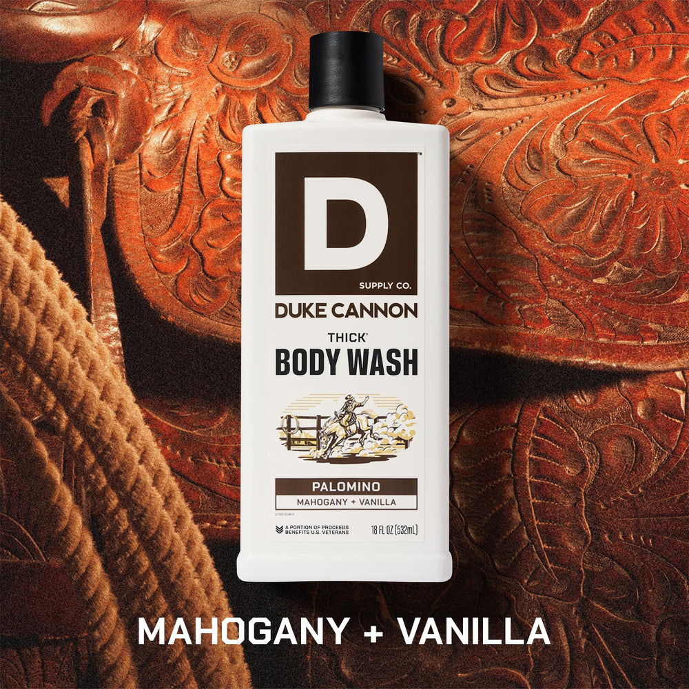 Palomino thick wash lather close-up shows creamy texture and lasting clean.