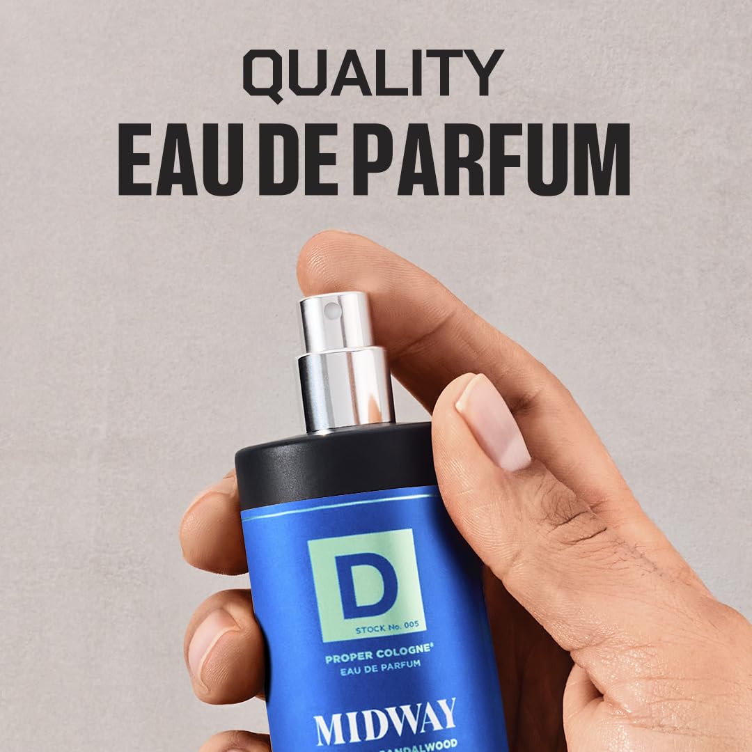 Duke Cannon Proper Cologne Midway cedarwood base close-up highlighting warm, woodsy aroma.