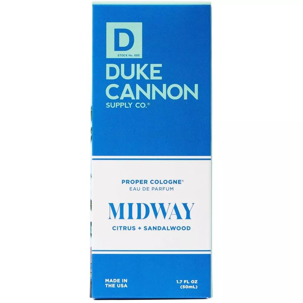Duke Cannon Proper Cologne Midway travel-friendly bottle for easy re-application.