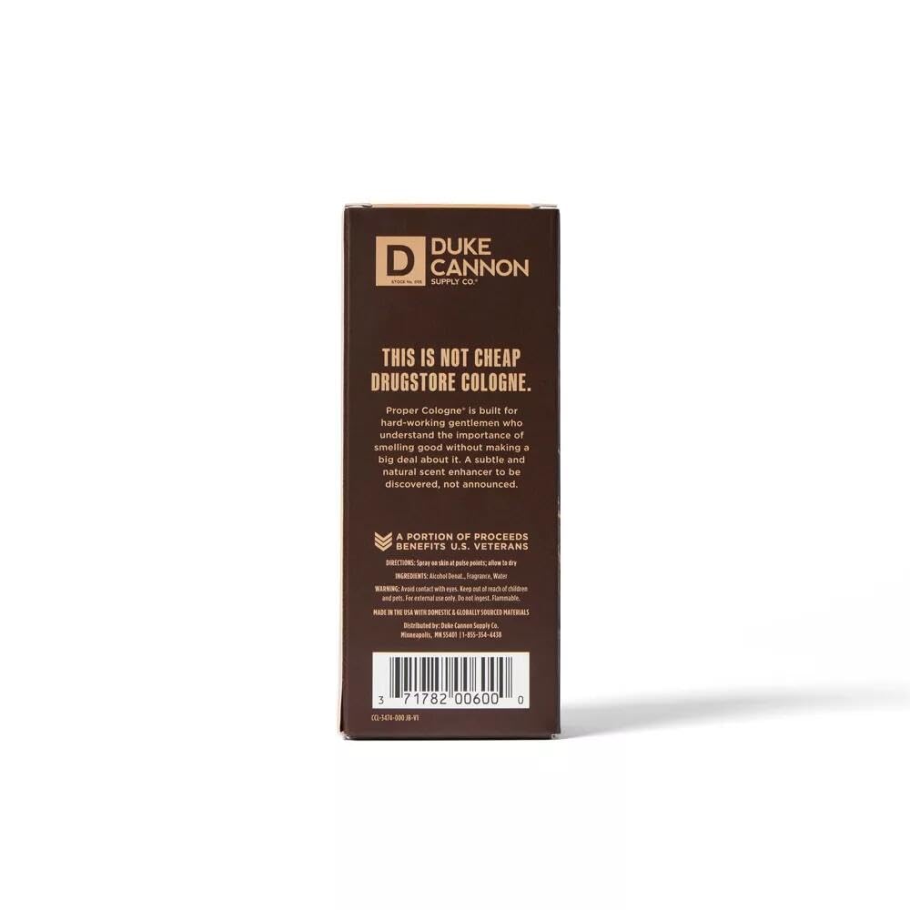 Duke Cannon Palomino bottle releasing subtle scent diffusion for daily use