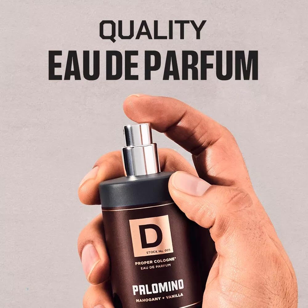 Duke Cannon Palomino bottle featuring wood cap and refined design