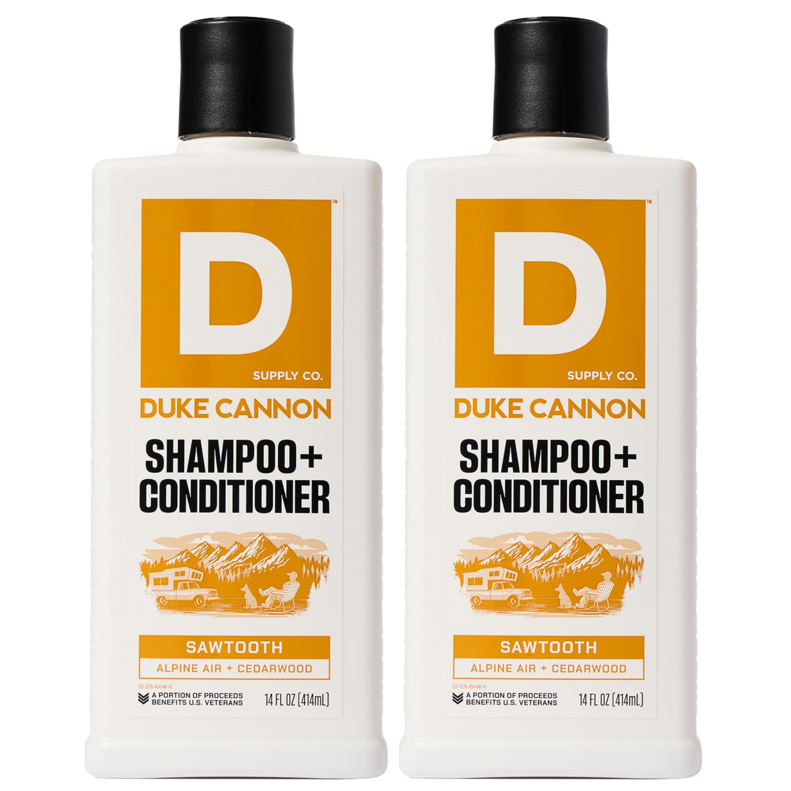 Duke Cannon Sawtooth 2-in-1 bottle front for daily grooming, refreshing cleanse