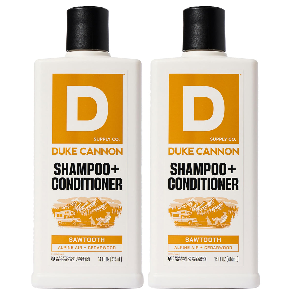 Duke Cannon Sawtooth 2-in-1 bottle front for daily grooming, refreshing cleanse