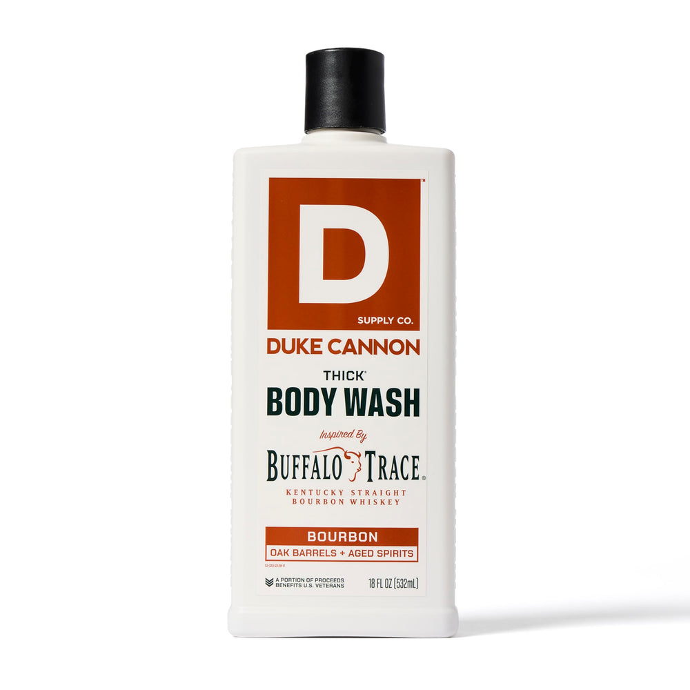 Duke Cannon packaging showcases Sawtooth scent in rugged design.
