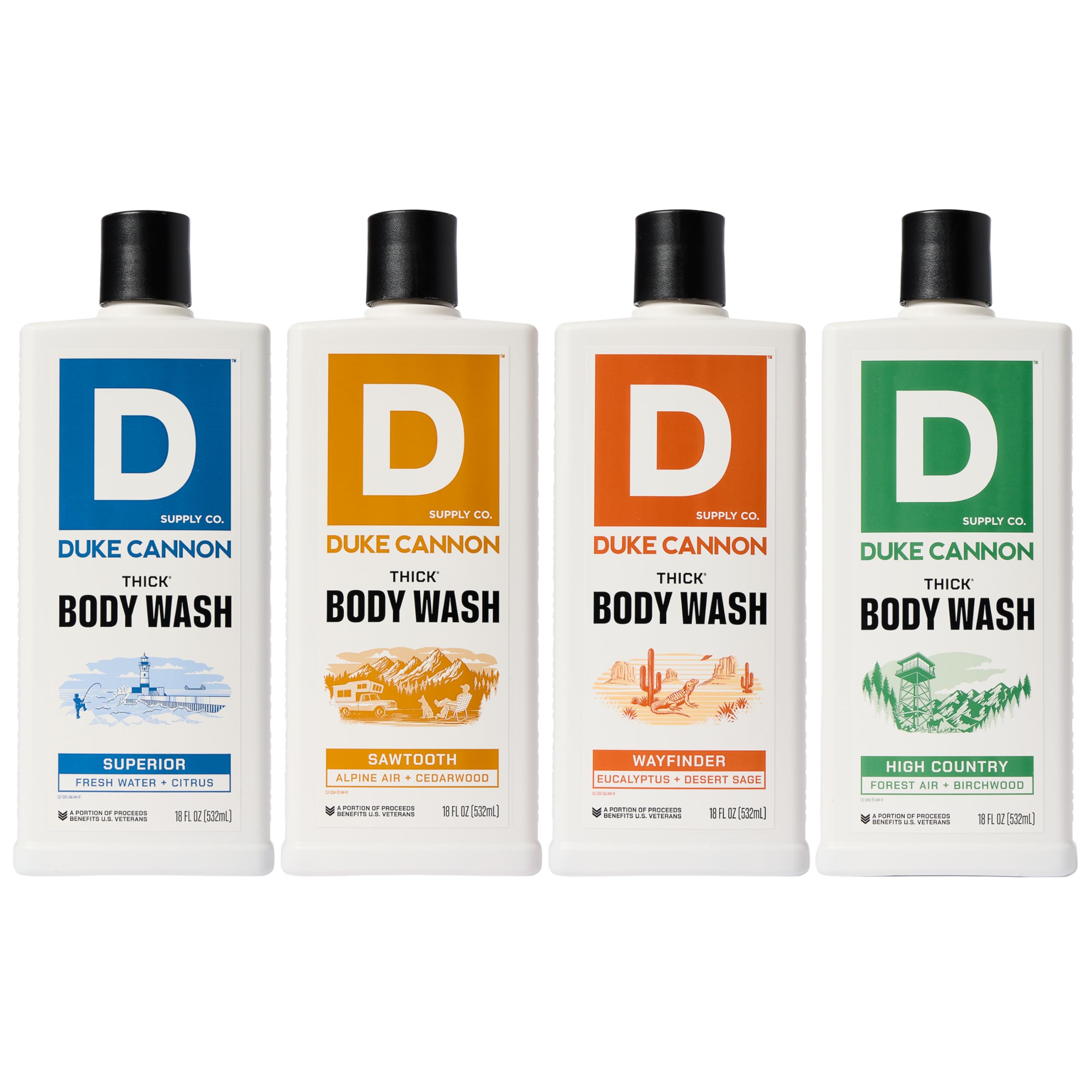 Duke Cannon Scent Seeker Superior bottle with rugged cedarwood and citrus for daily refreshment.