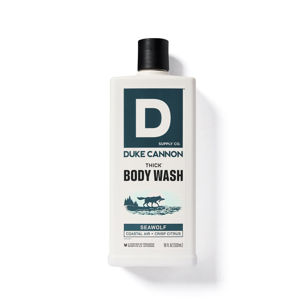 Duke Cannon Seawolf cap detail showcases sturdy packaging for frequent use