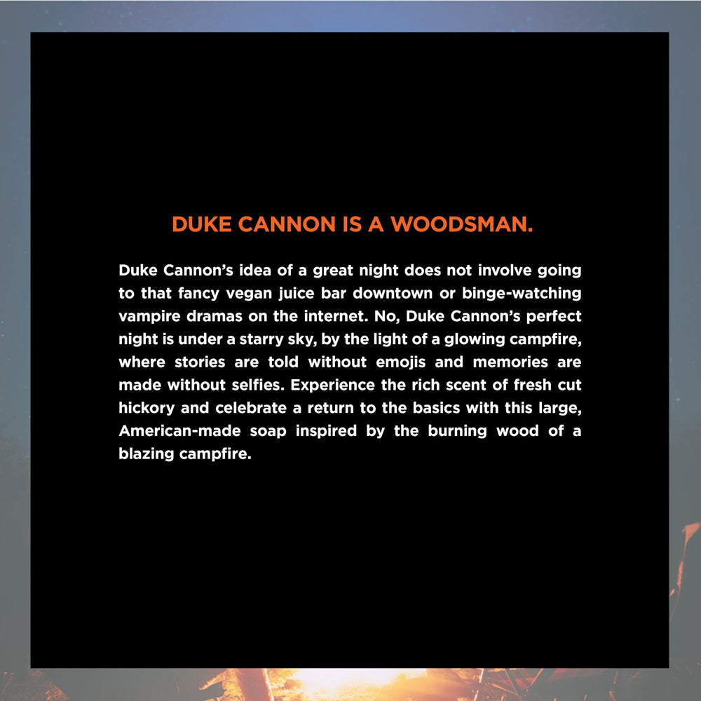 Duke Cannon smoky hickory scent enhances daily washing with outdoor vibes