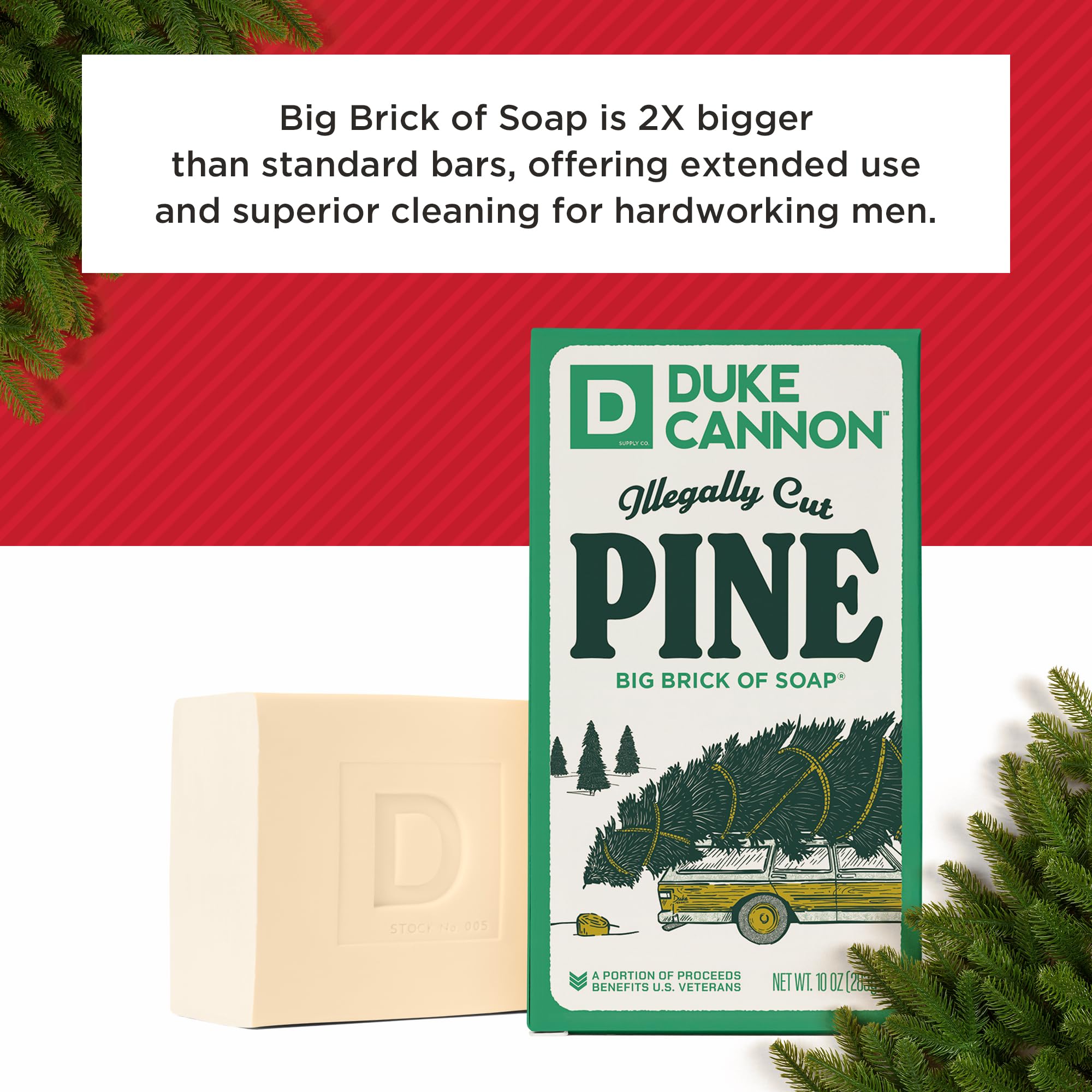 Duke Cannon Soap on bathroom shelf demonstrates USA-made cruelty-free craftsmanship.