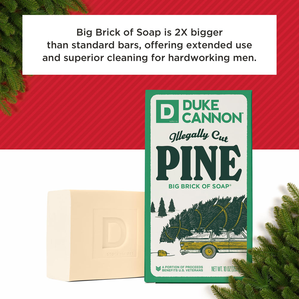 Duke Cannon Soap on bathroom shelf demonstrates USA-made cruelty-free craftsmanship.