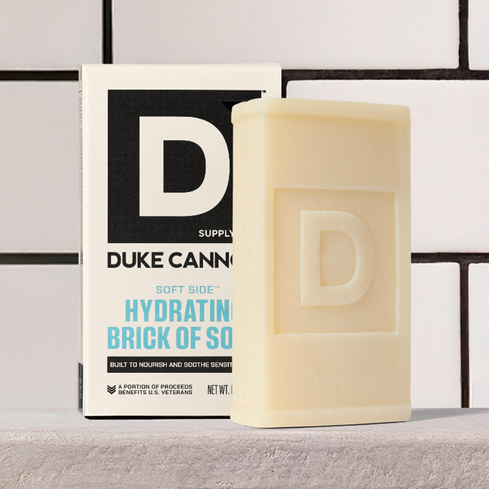 Duke Cannon soap with coconut oil demonstrates lasting hydration