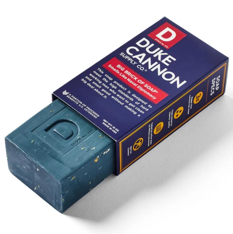 Duke Cannon soap texture with steel-cut grains for thorough cleansing