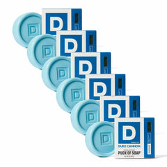 Duke Cannon Supply Co. puck soap bundle front view, six-pack for daily grooming convenience.