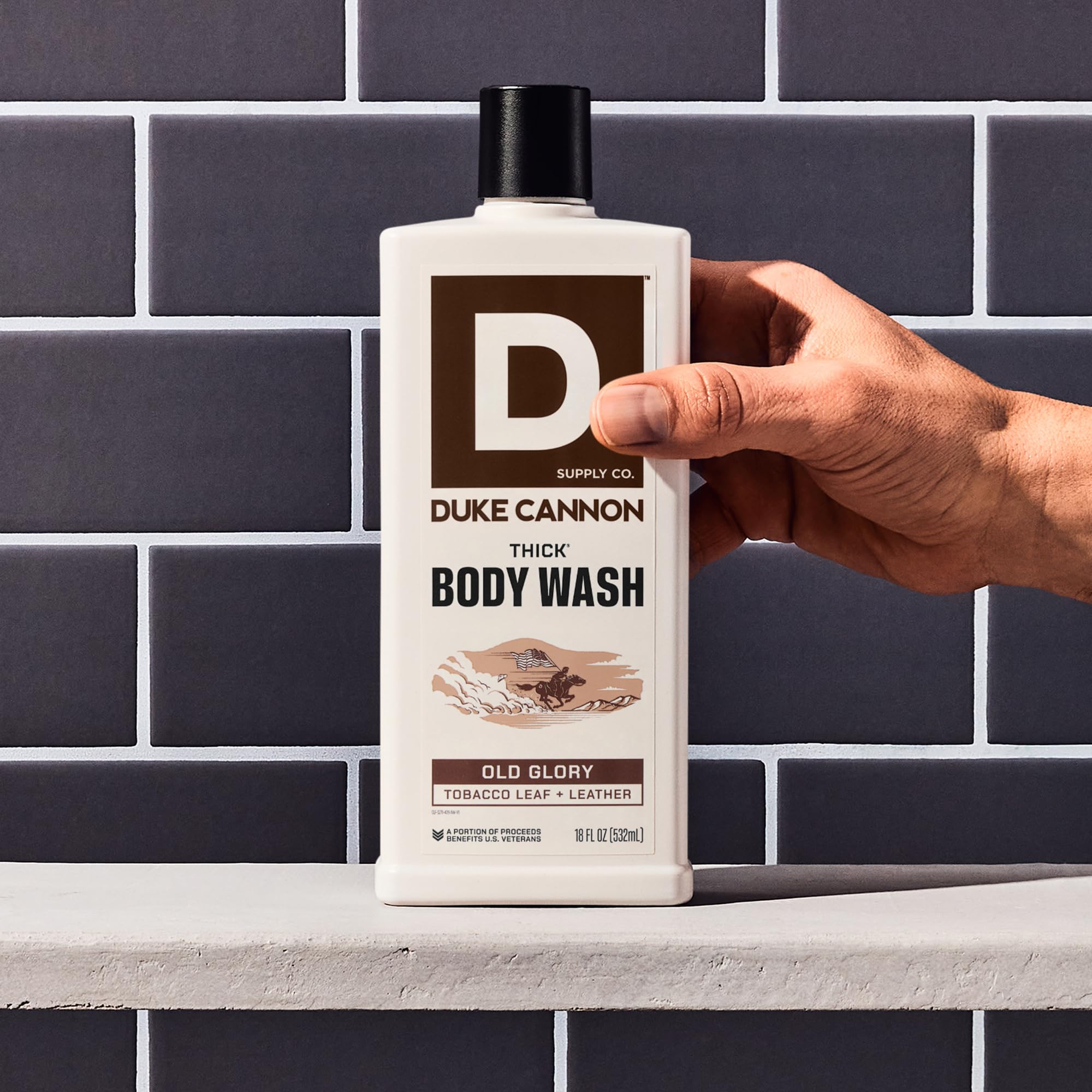 Duke Cannon Thick Body Wash with mineral exfoliation for refreshed skin.