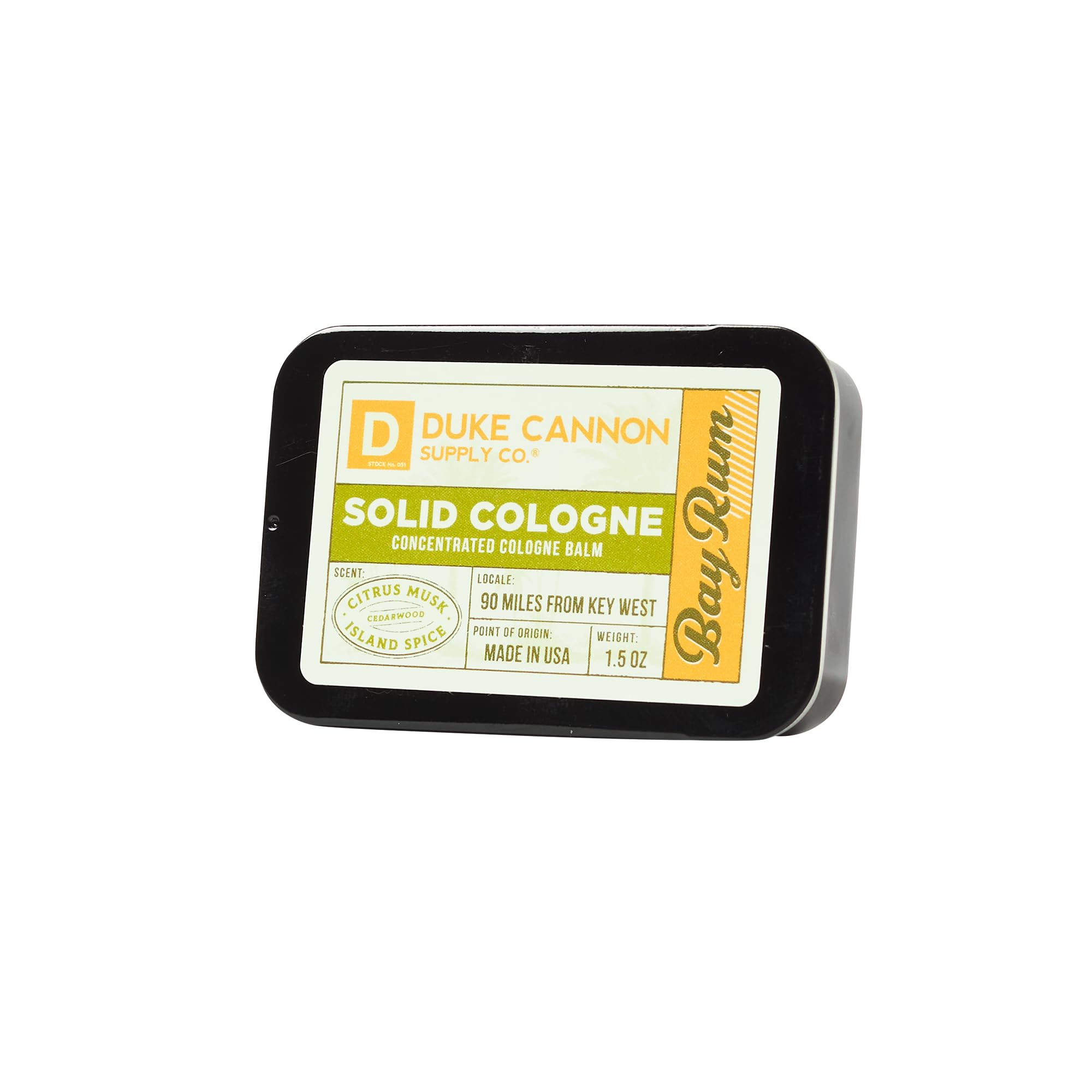 Duke Cannon travel tin in hand ready for gym bag refresh.