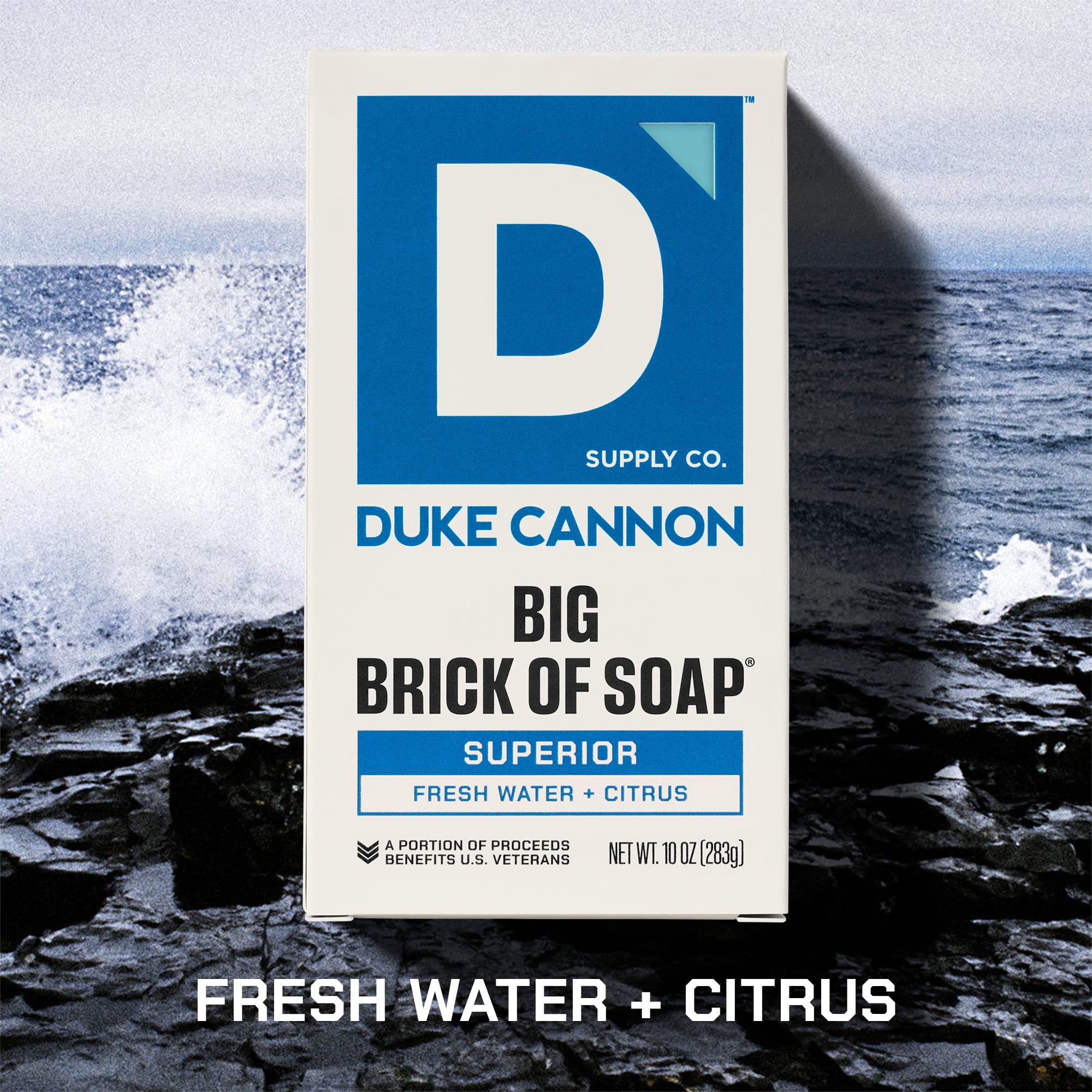 Duke Cannon triple-milled bar texture demonstrates quality and long-lasting lather.