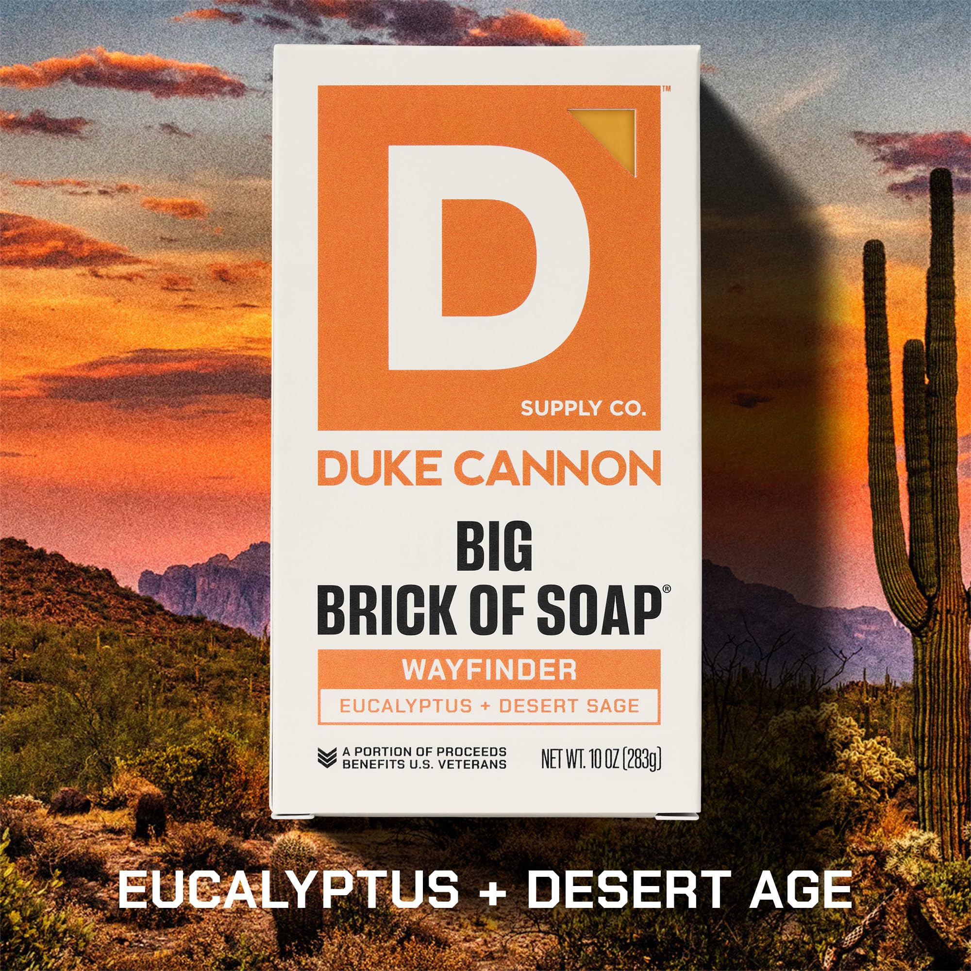 Duke Cannon Wayfinder scent close-up highlighting eucalyptus and desert sage aroma