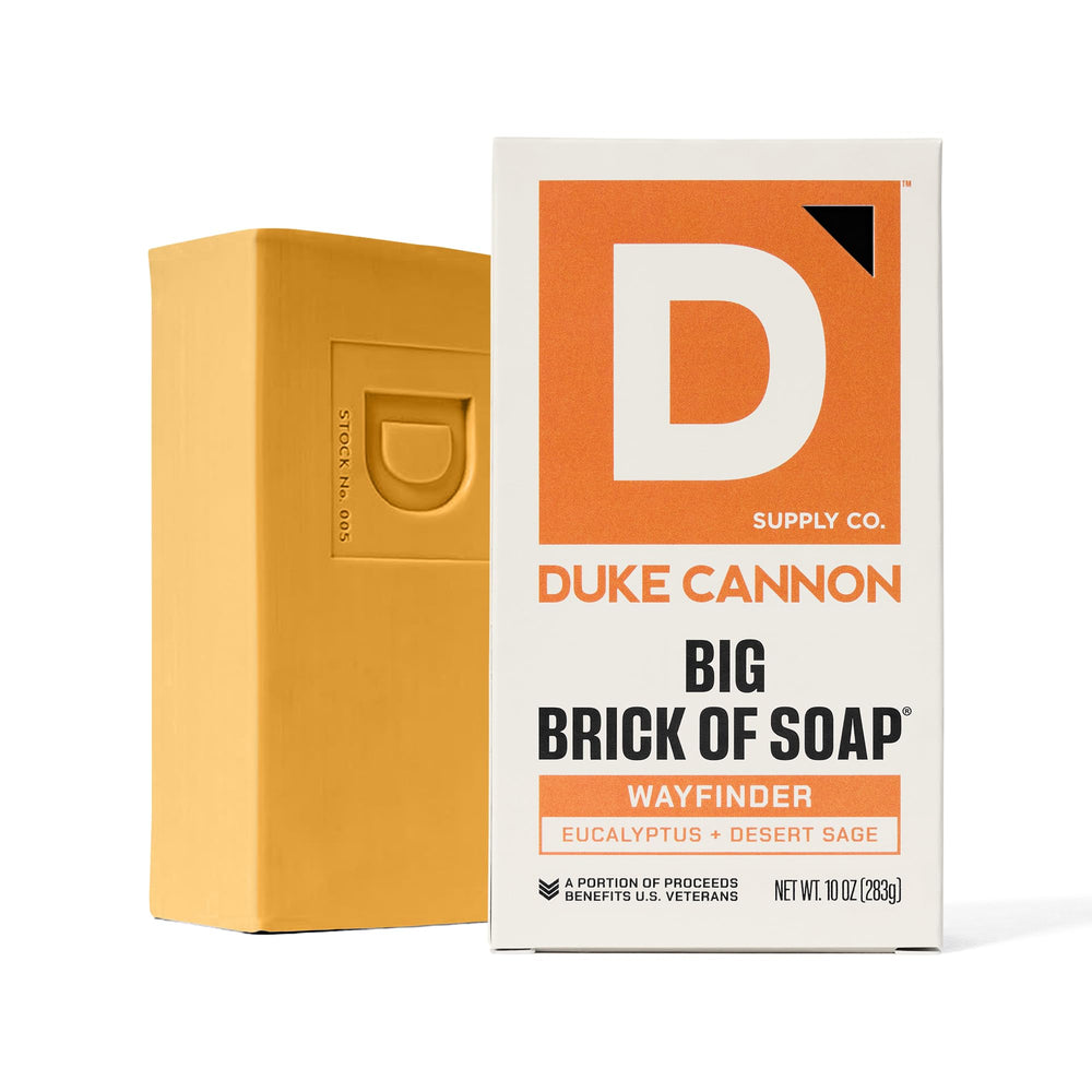 Duke Cannon Wayfinder soap bars on a dry dish for storage