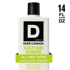Duke Cannon wheat protein strengthens hair for a fuller look.