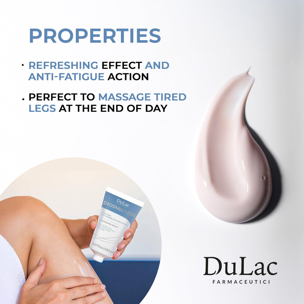 DULÀC Diosmin Legs Gel Cream Centella Asiatica infusion for soothing leg massage.