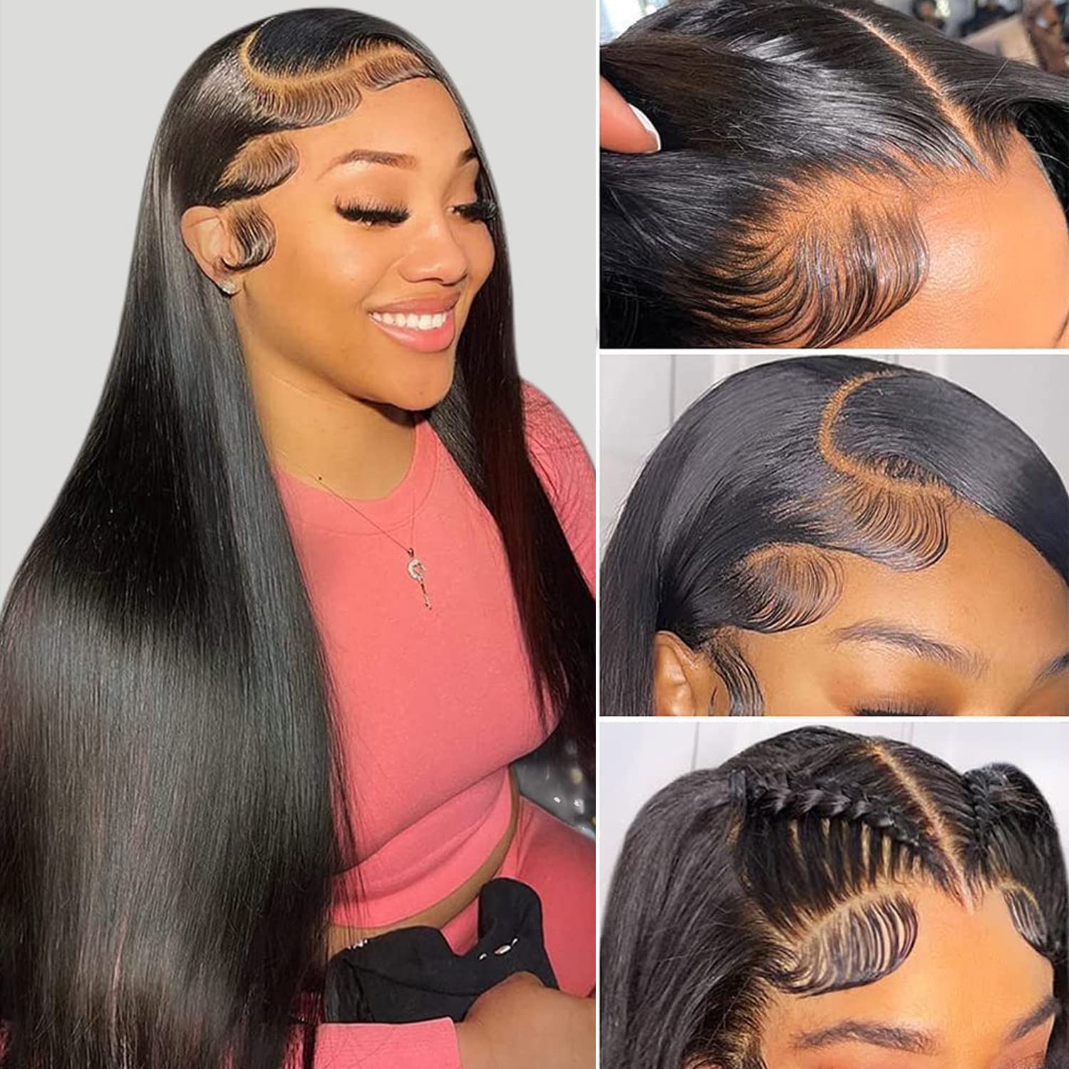 DULOVE Brazilian virgin hair 13x4 lace front for versatile parting and styling