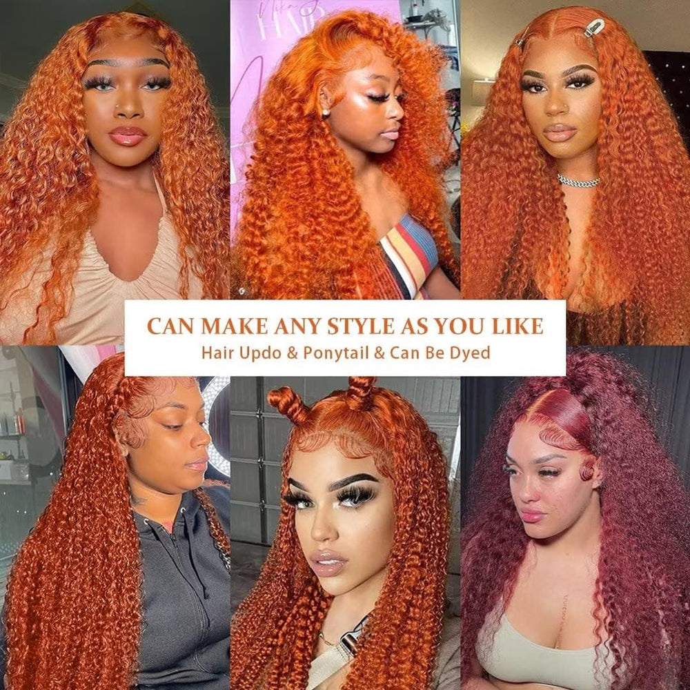 DULTEV ginger orange lace front wig ideal for daily wear.