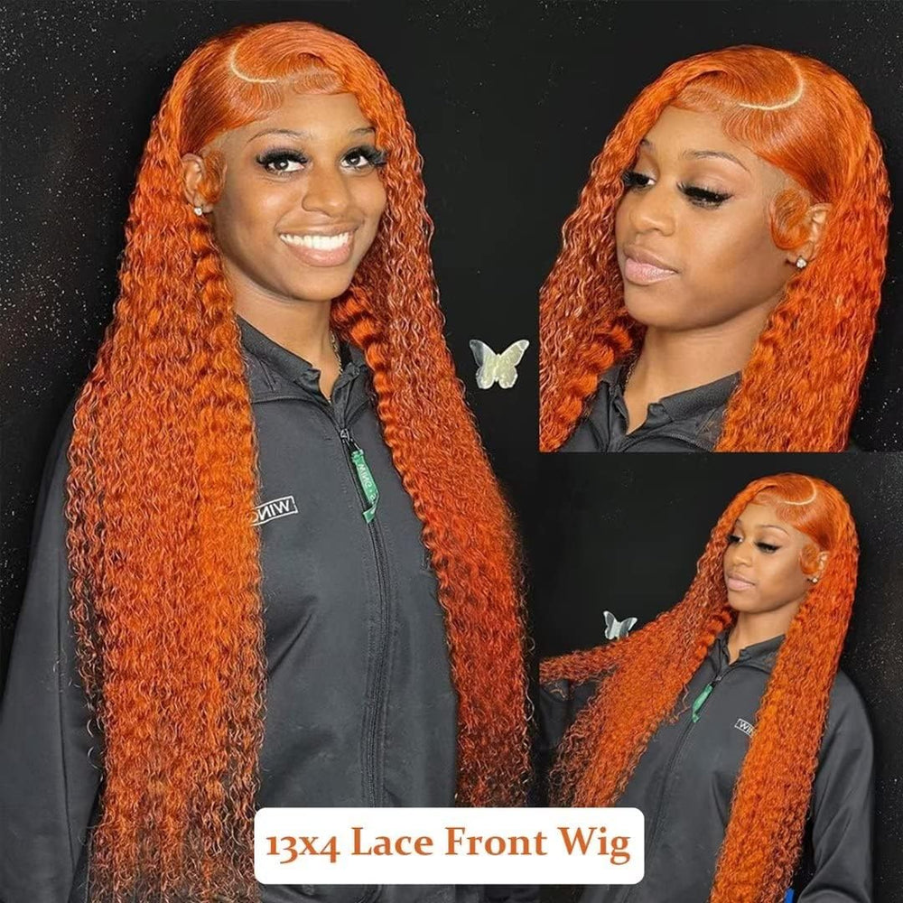 DULTEV ginger orange lace front wig suited for special occasions.