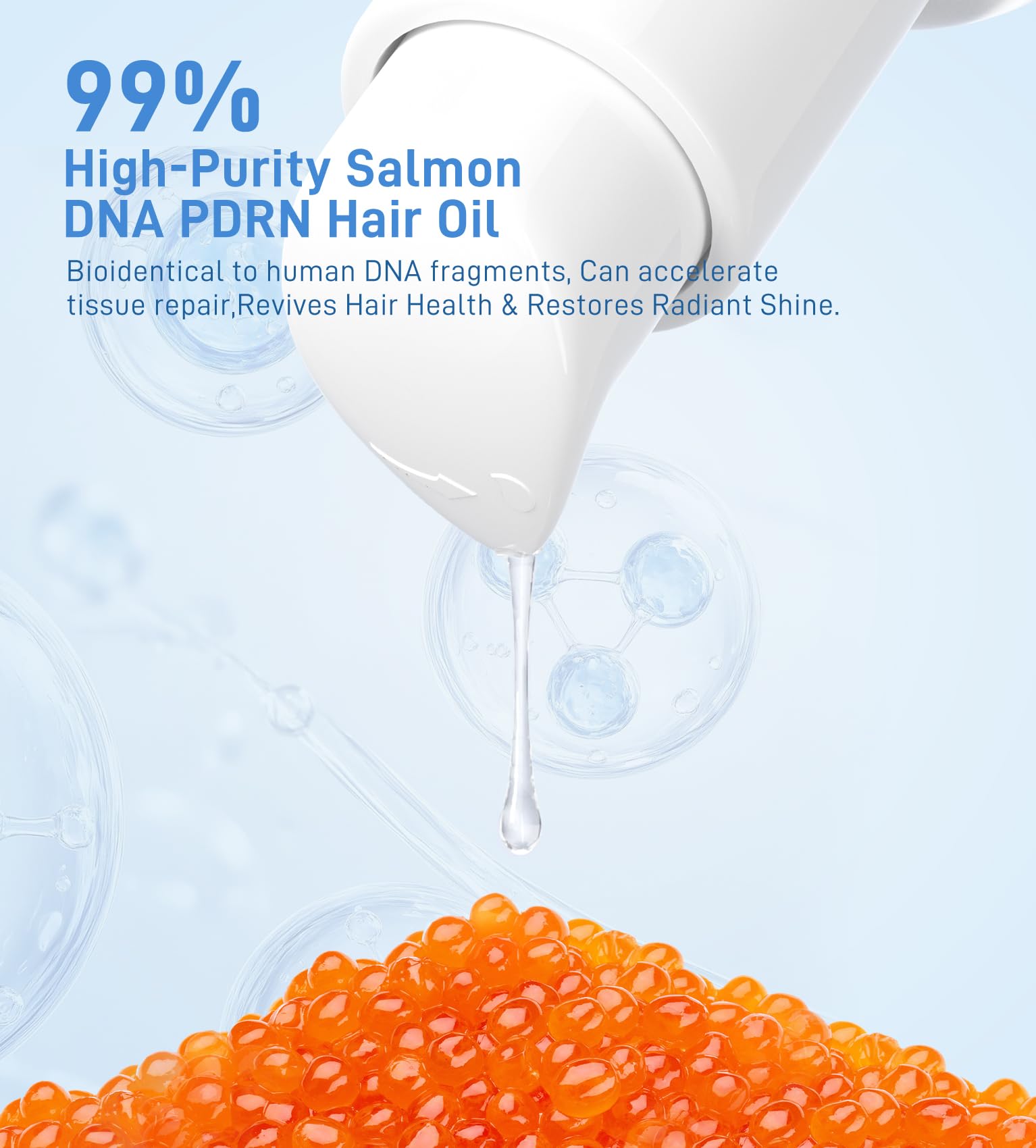 Dumie Salmon DNA PDRN Hair Oil application dropper for targeted nourishment