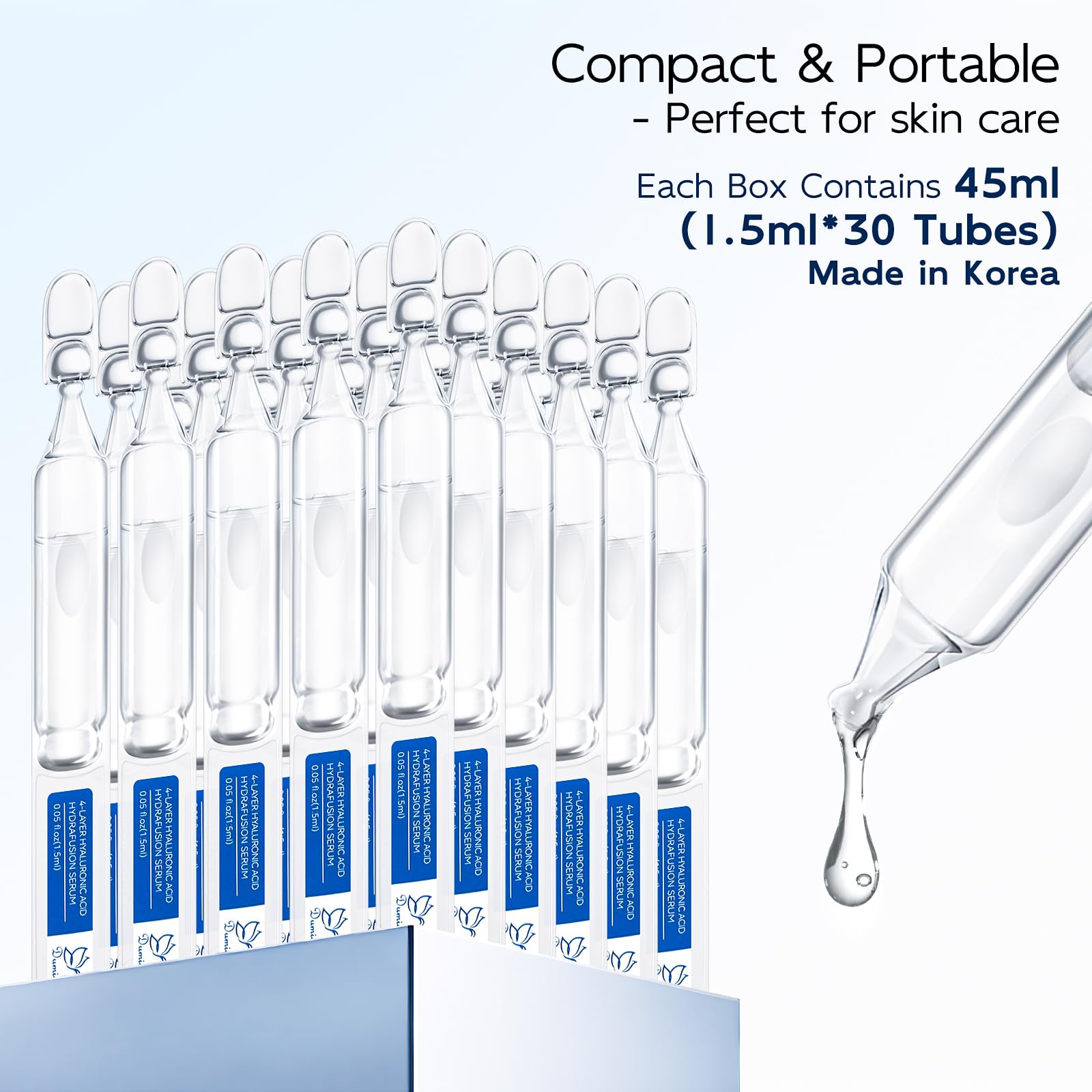 Dumie serum absorption closeup demonstrates non-greasy finish