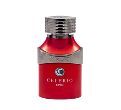 Dumont Celerio Epic front bottle shows modern unisex design for daily wear.