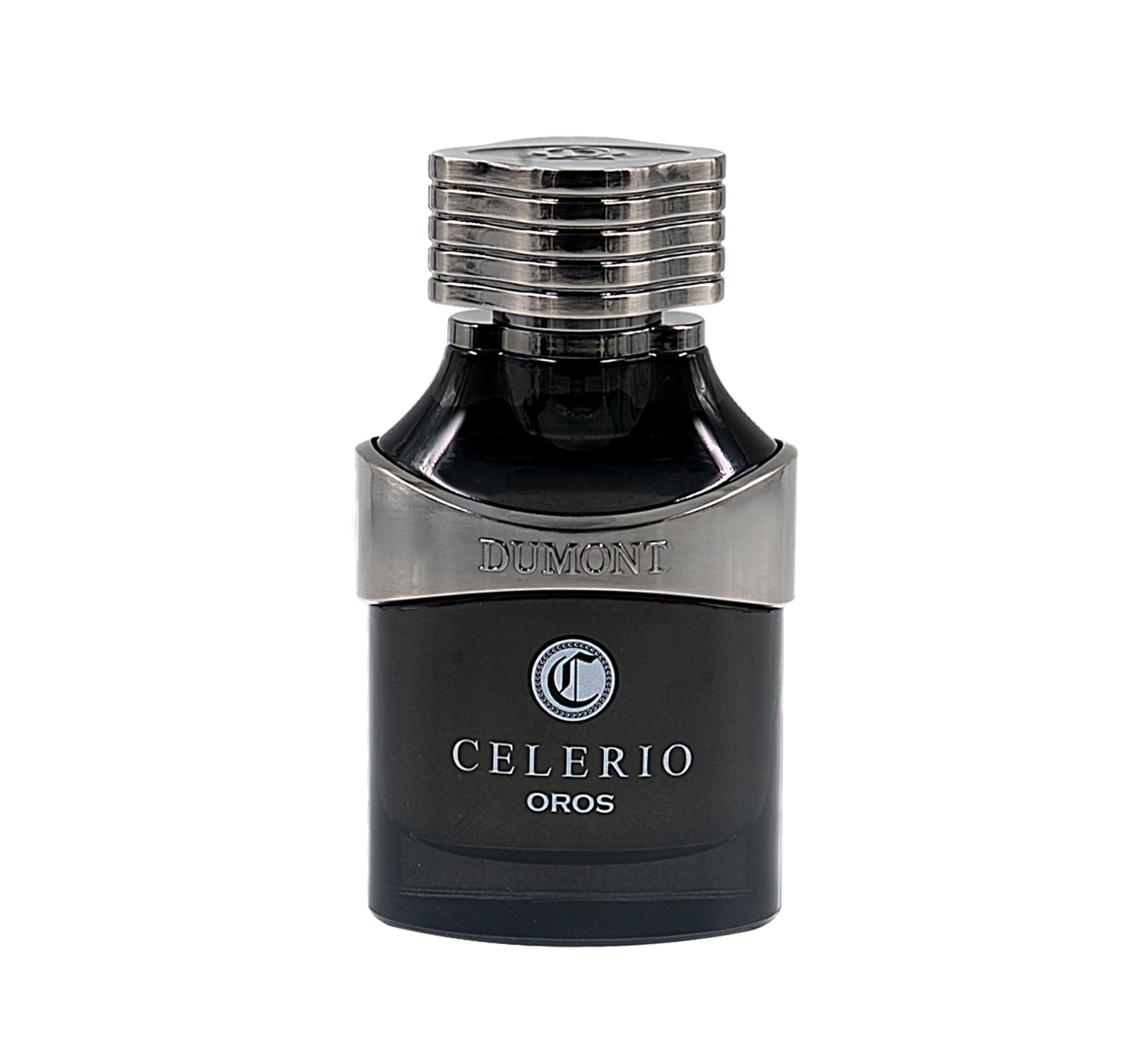 Dumont Celerio Oros label closeup highlighting luxury branding and long-lasting scent