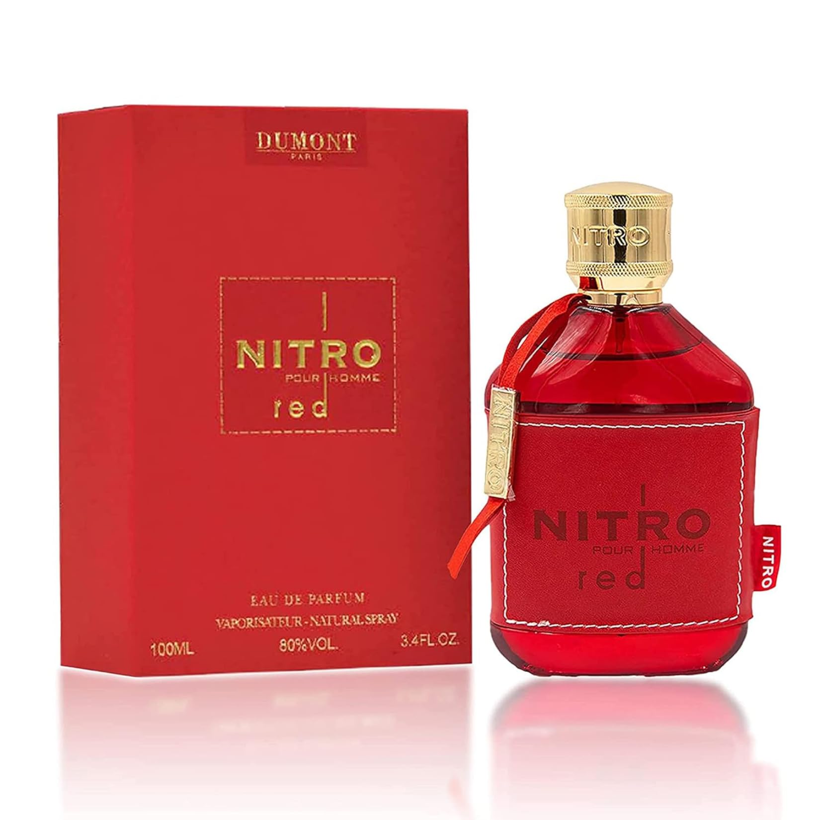 Dumont Nitro Red 100ml bottle with striking red design for daily wear