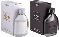 Dumont Nitro White and Platinum set bottles showcase luxury leather-wrapped design for premium gifting
