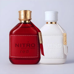 Dumont Nitro White bottle showcasing milky finish and clean lines for a refined presence.