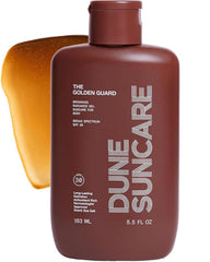 DUNE SUNCARE The Golden Guard sunscreen bottle showing reef-safe tinted protection for the body