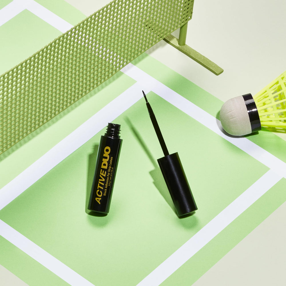 Travel-friendly DUO Active Black tubes fit compact makeup kits.