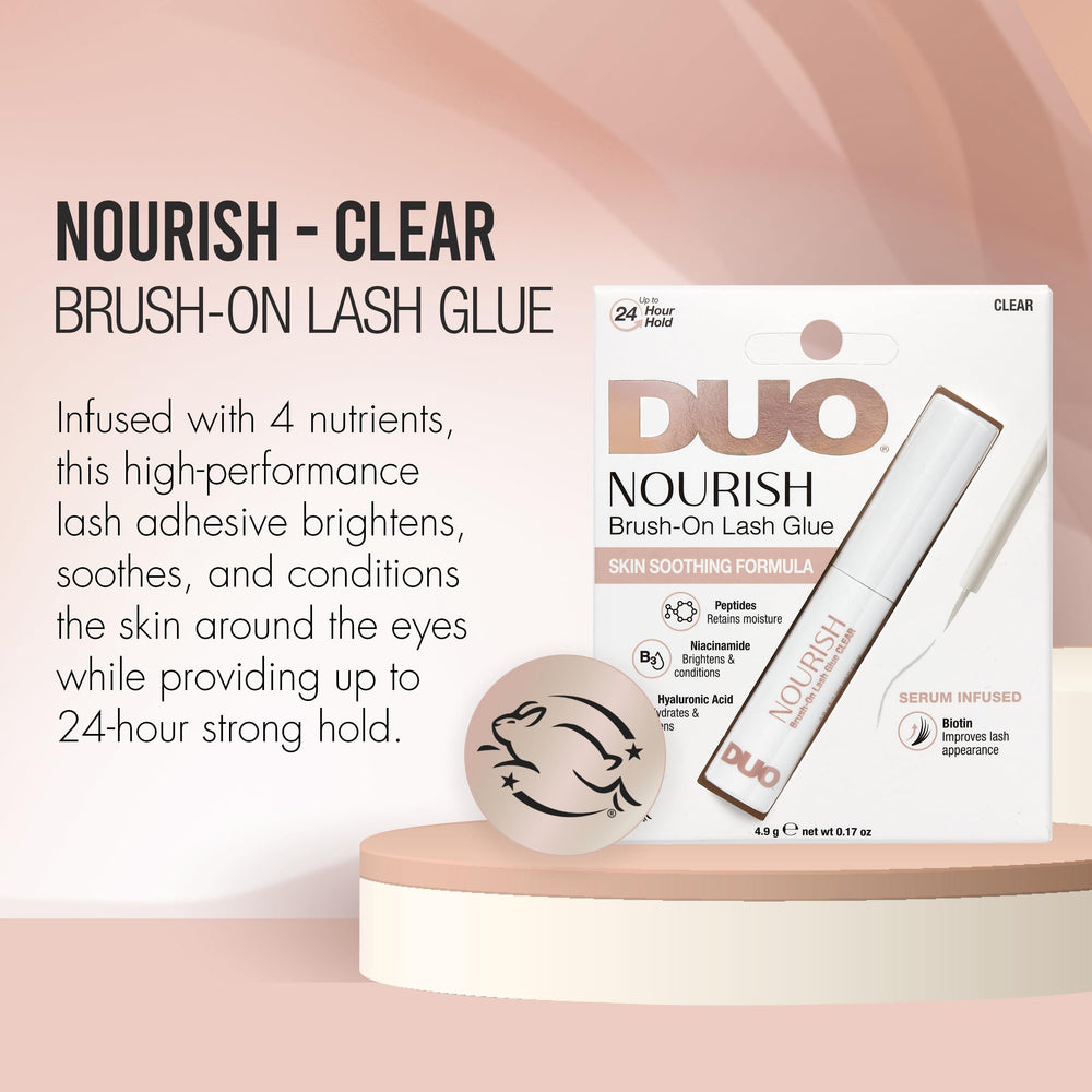DUO Nourish adhesive application brush enables easy lash placement