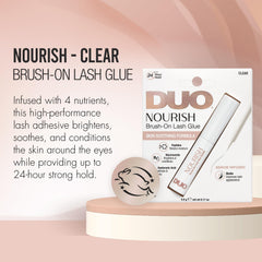 DUO Nourish adhesive application brush enables easy lash placement