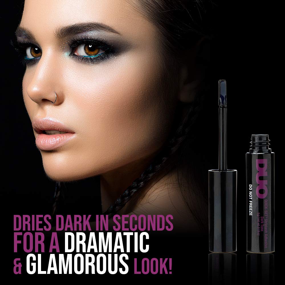 DUO Quick-Set Dark Tone glue with silicone applicator in view